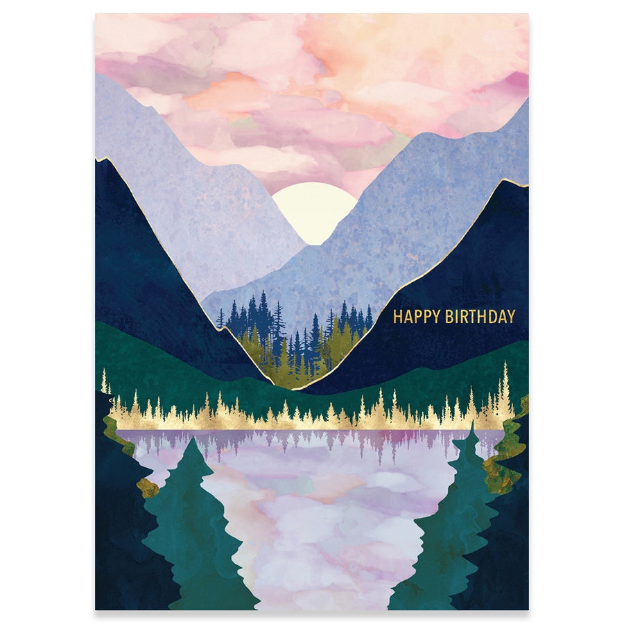Winter Mountain Birthday Card