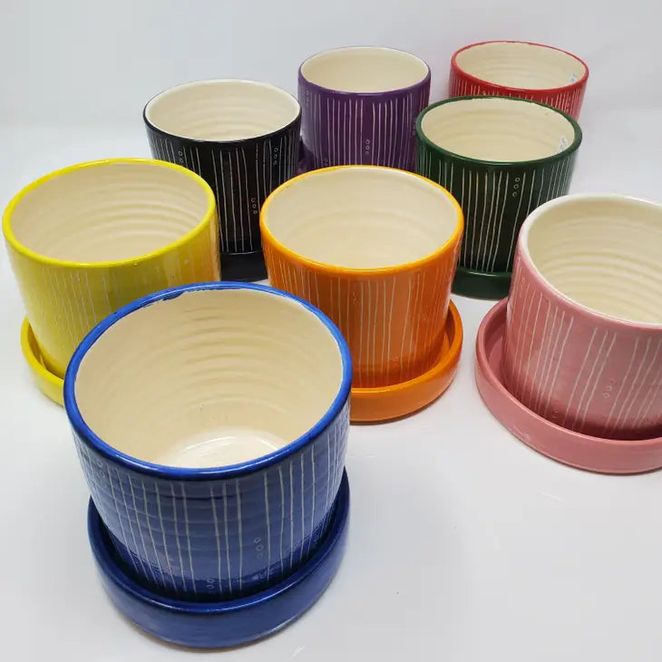 multi coloured plant pots Rainbow Planter + Drip Tray – PERIOD SIX STUDIO