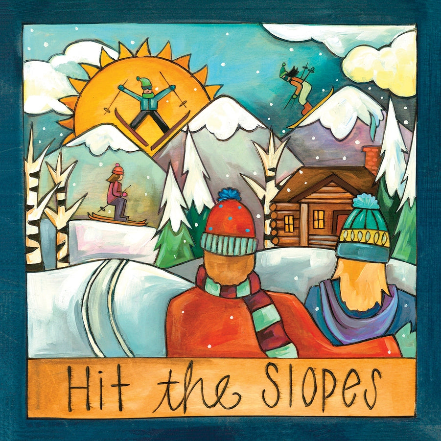 Ski Bunnies :: 9x9 Plaque