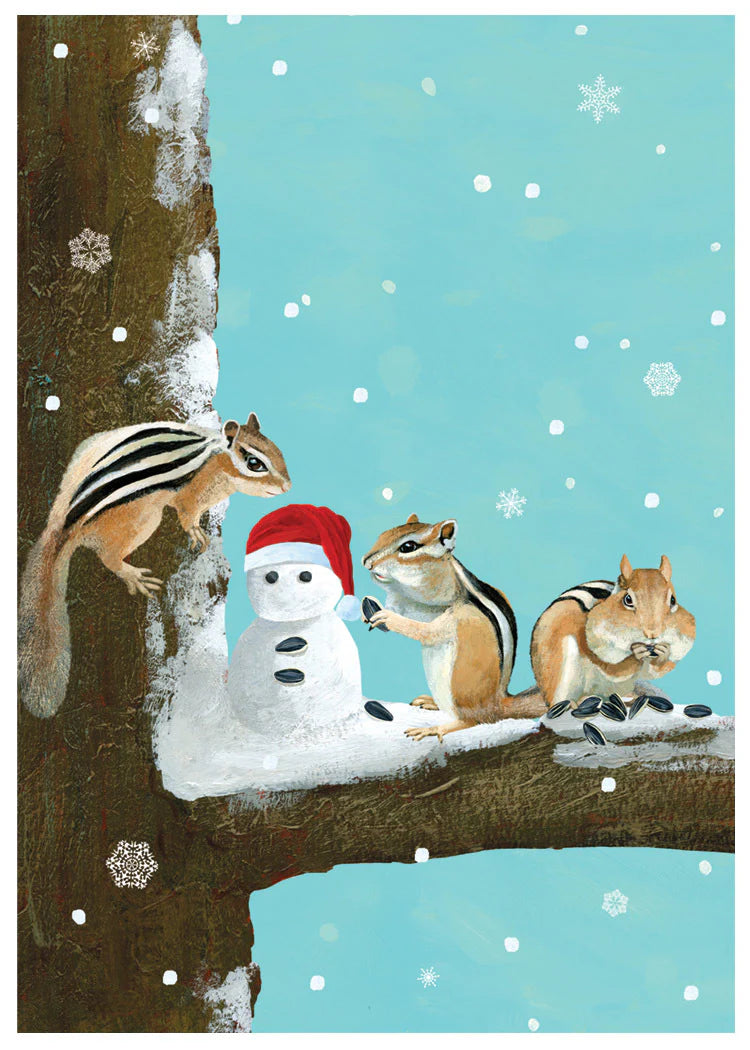 Three Chipmunks Boxed Holiday Cards