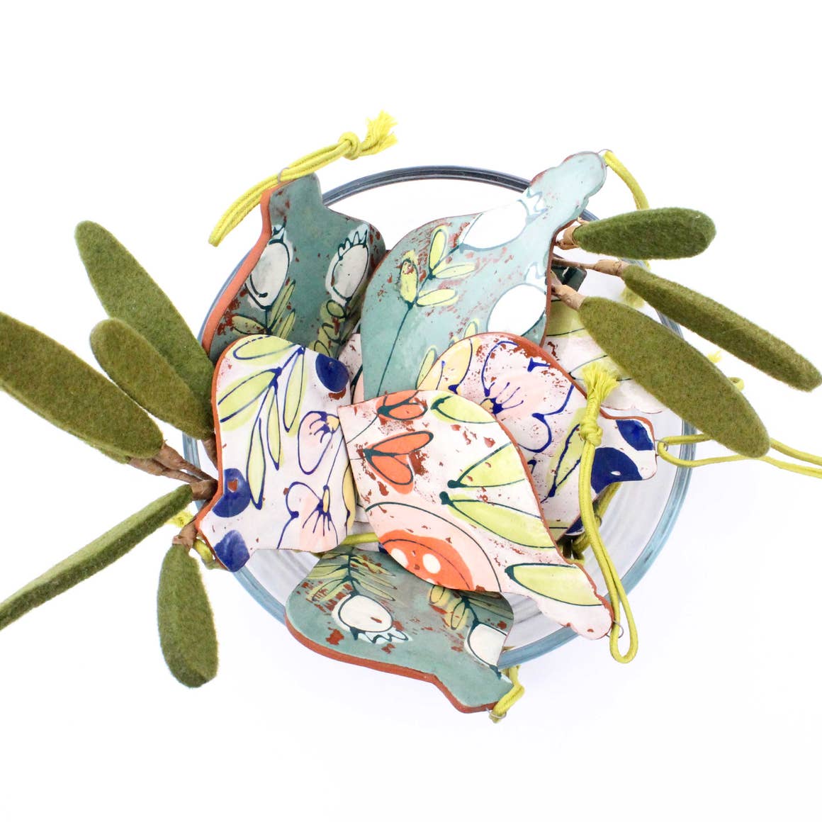 Bowl of 2d Ceramic Ornaments