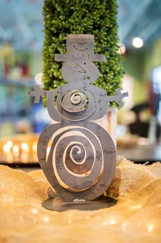 24" Snowman Metal Sculpture