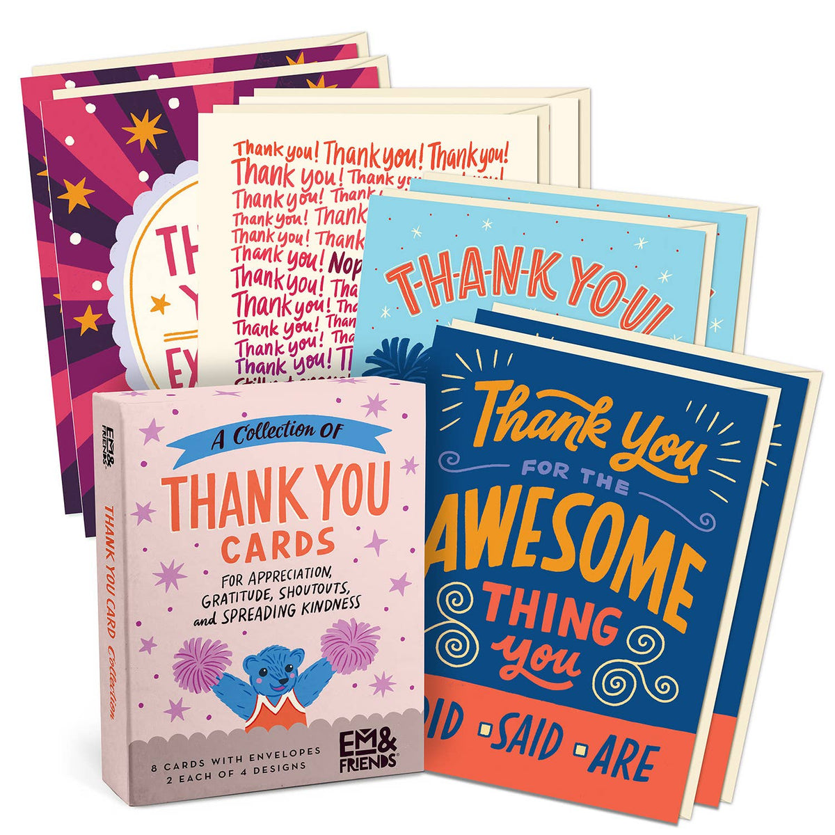 Boxed Collection of Em&Friends Thank You Cards
