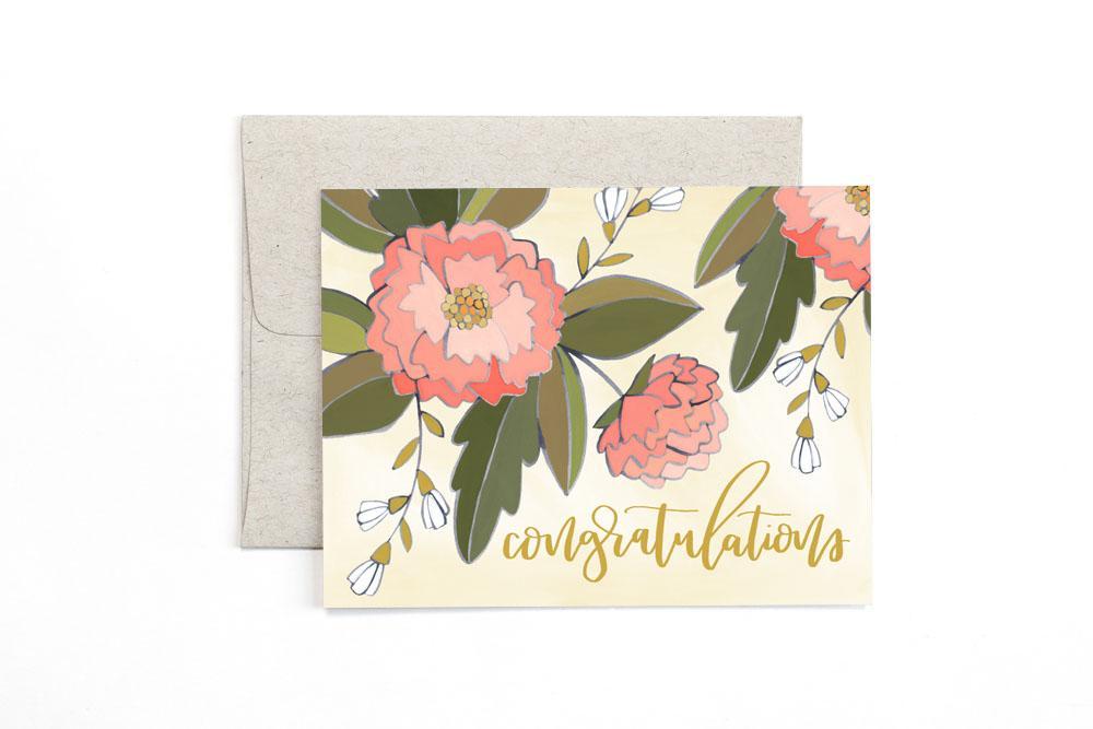 peony congratulations card