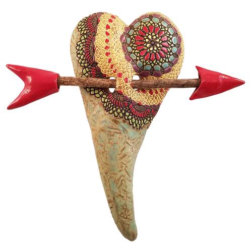 Cori's Kaleidoscope Stoneware Heart + Driftwood Arrow