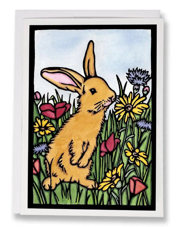 Bunny in Flowers Card