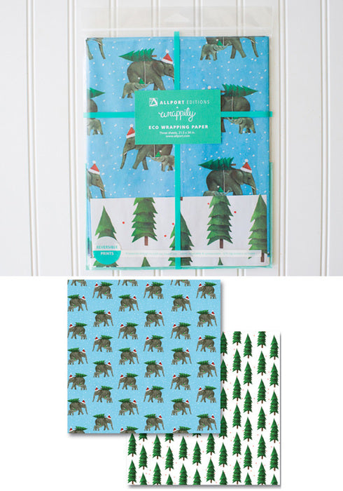 Elephant Tree Holiday Gift Wrap