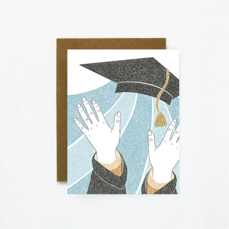 grad card size Celebration Toss Graduation Card – PERIOD SIX STUDIO