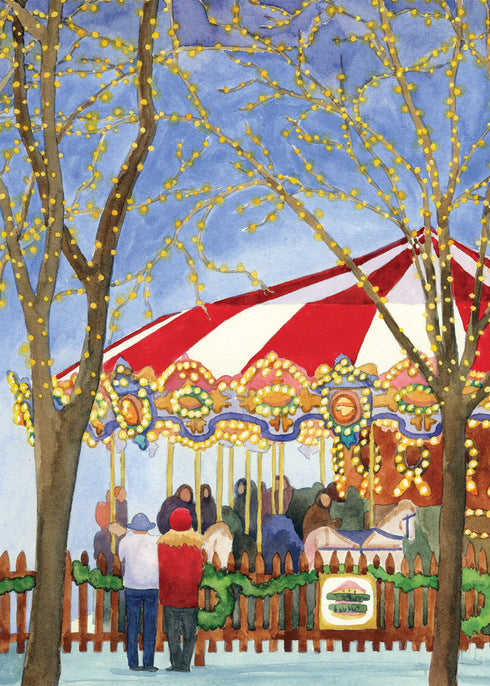 Wintertime Carousel Boxed Holiday Cards