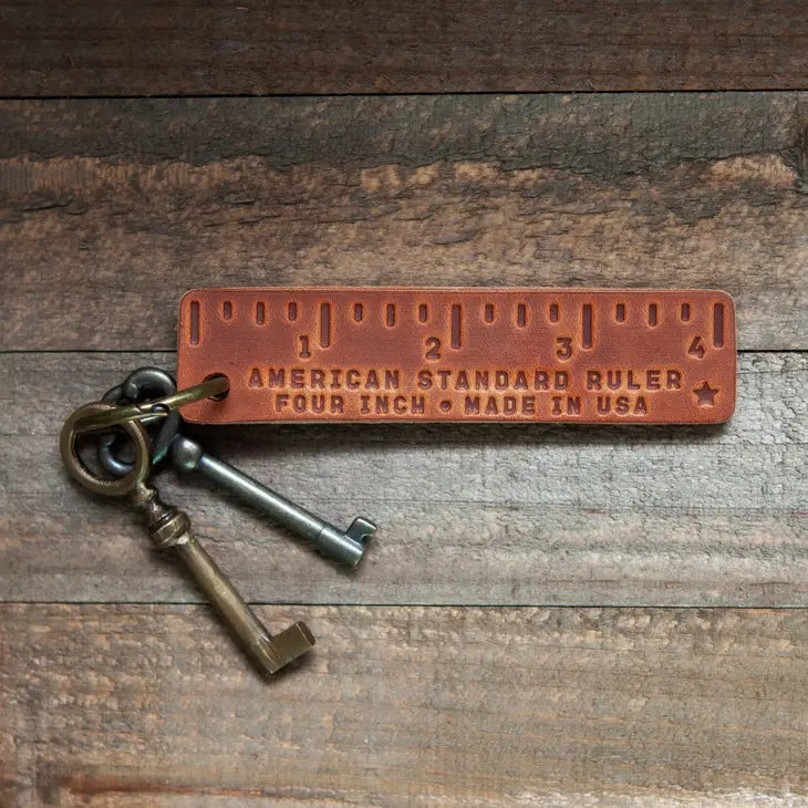 Pocket Leather Ruler Keychain