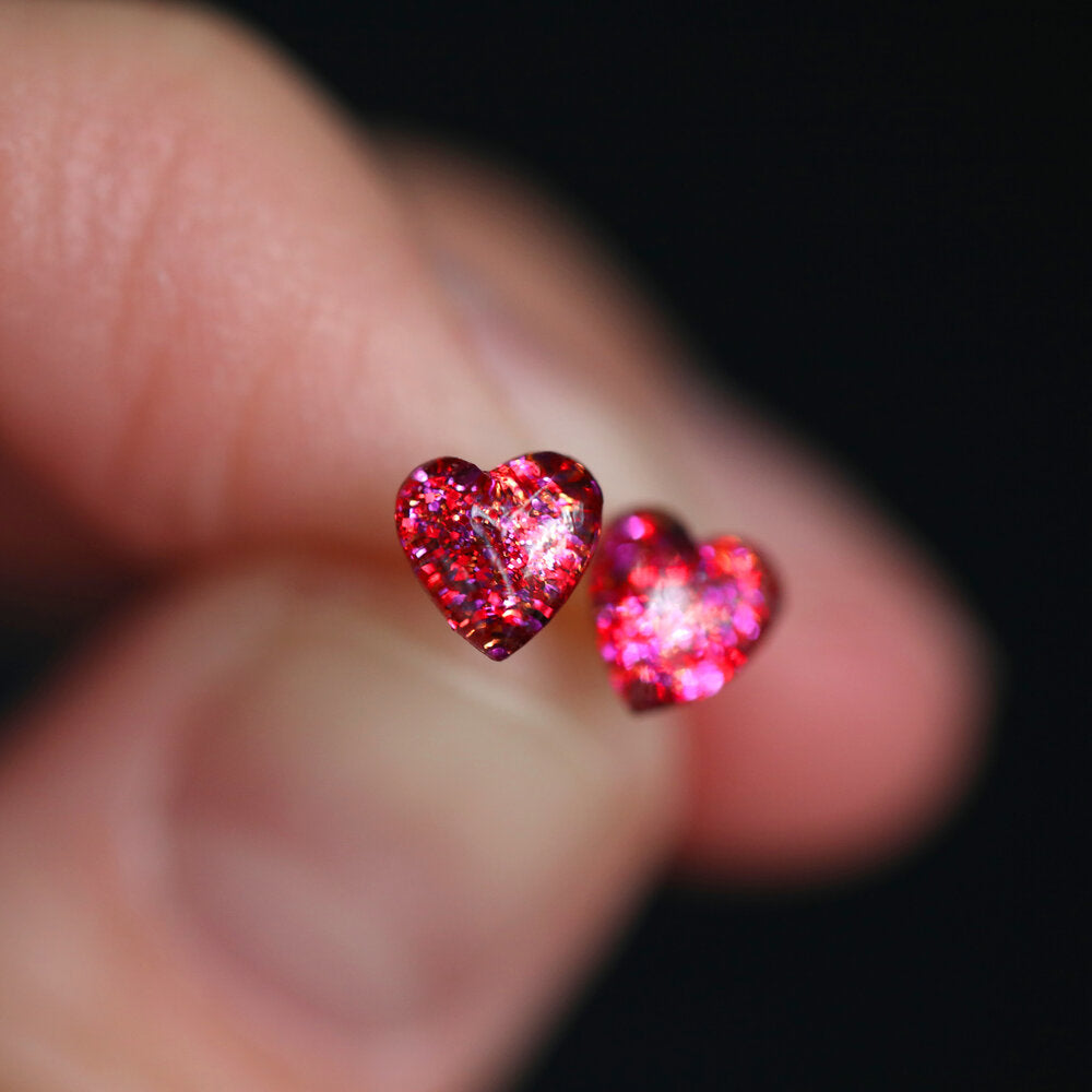 Red Mini Heart Post Earrings
