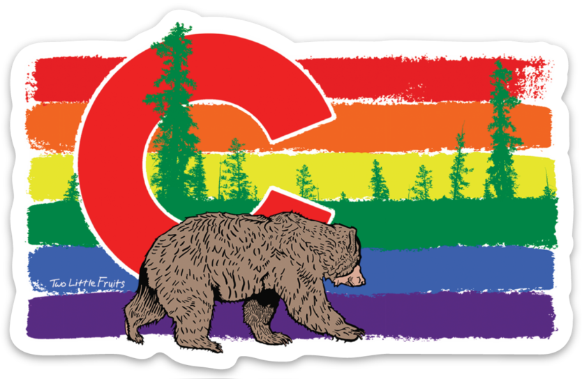 Colorado Pride Flag with Bear Sticker