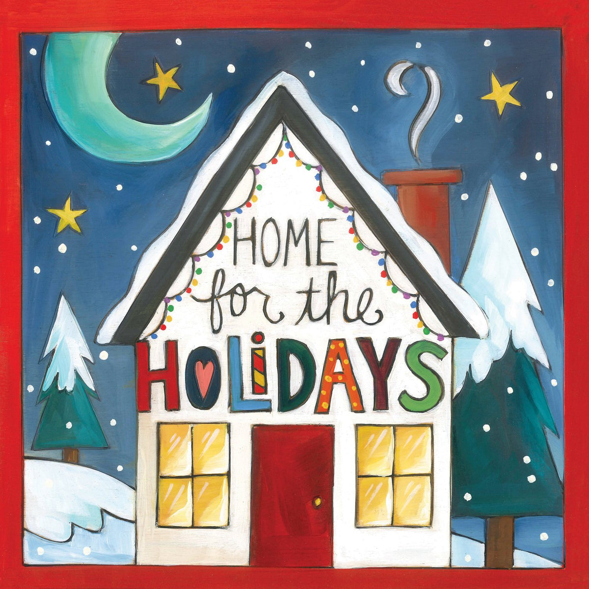 Home for the Holidays Artisan Wood Plaque