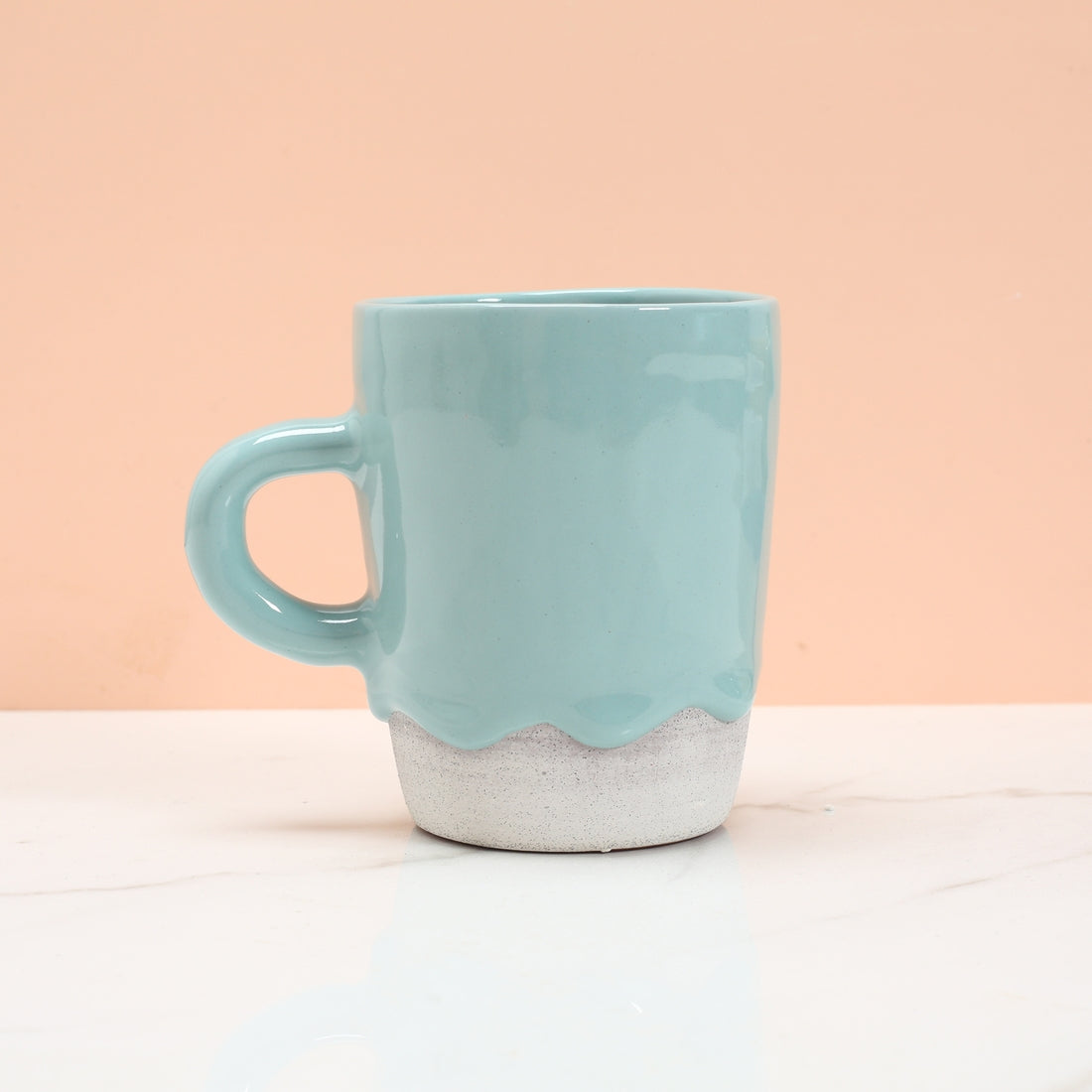Drippy Glaze Latte Mug in Turquoise
