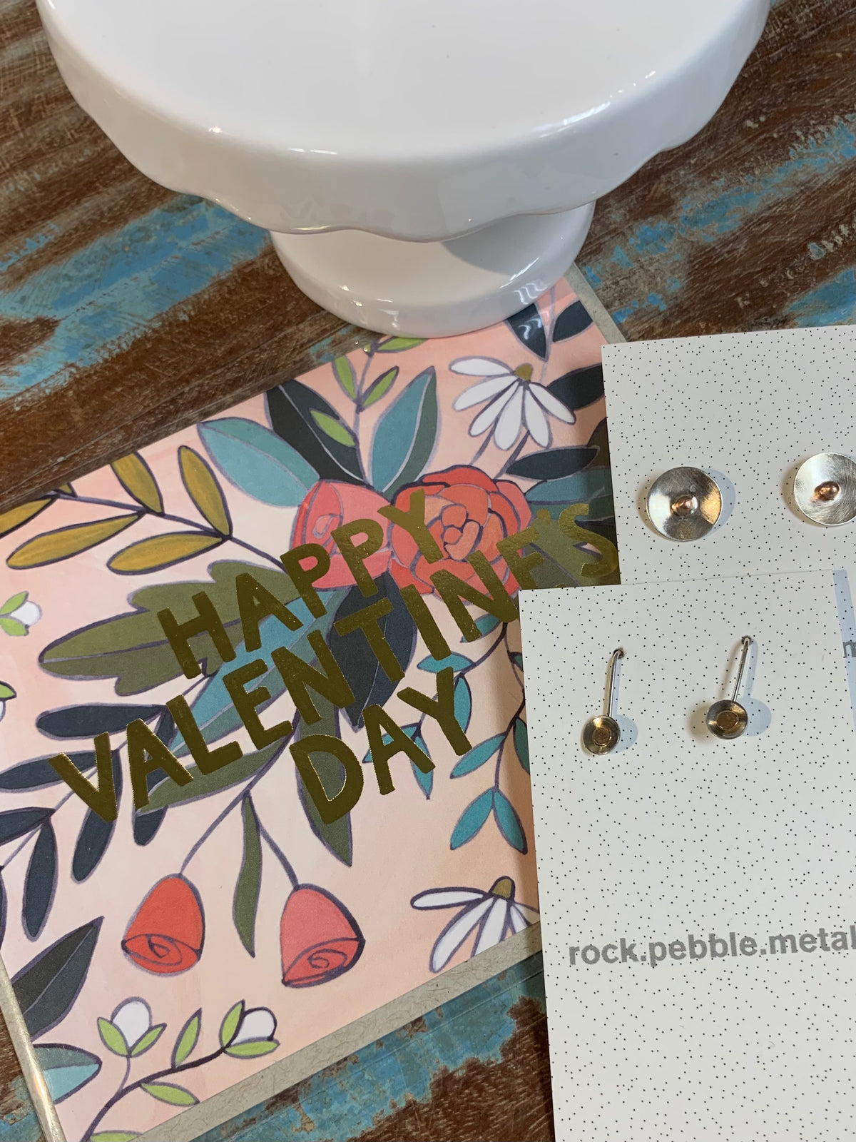 14K + SS Oxidized Disk Studs