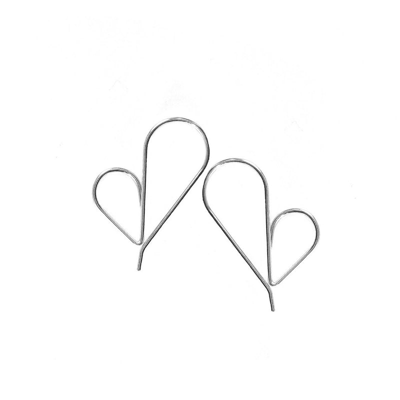 Sterling SIlver Heart Hoops