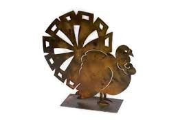 Metal Thanksgiving Turkey Sculpture