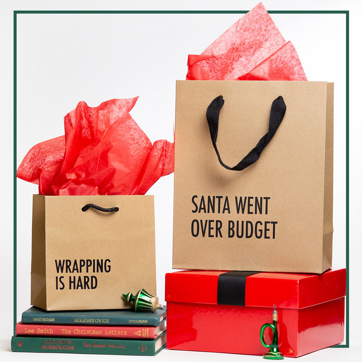 holiday wrapping + tags.