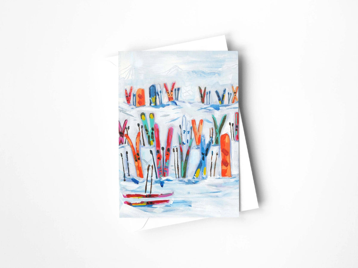 Sea of Skis Greeting Card