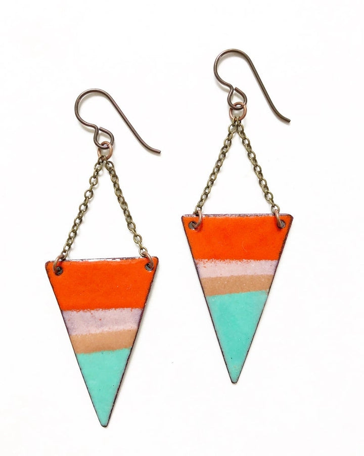 Sunset Enamel Earrings