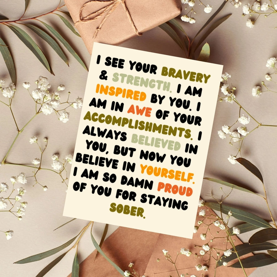 Proud of Your Sobriety Card