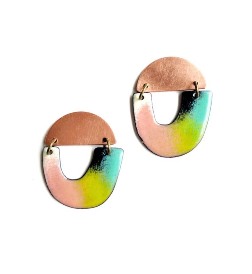 Enamel Statement Earrings