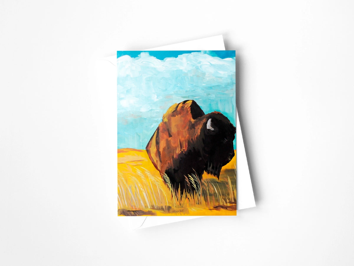 Lone Bison Greeting Card