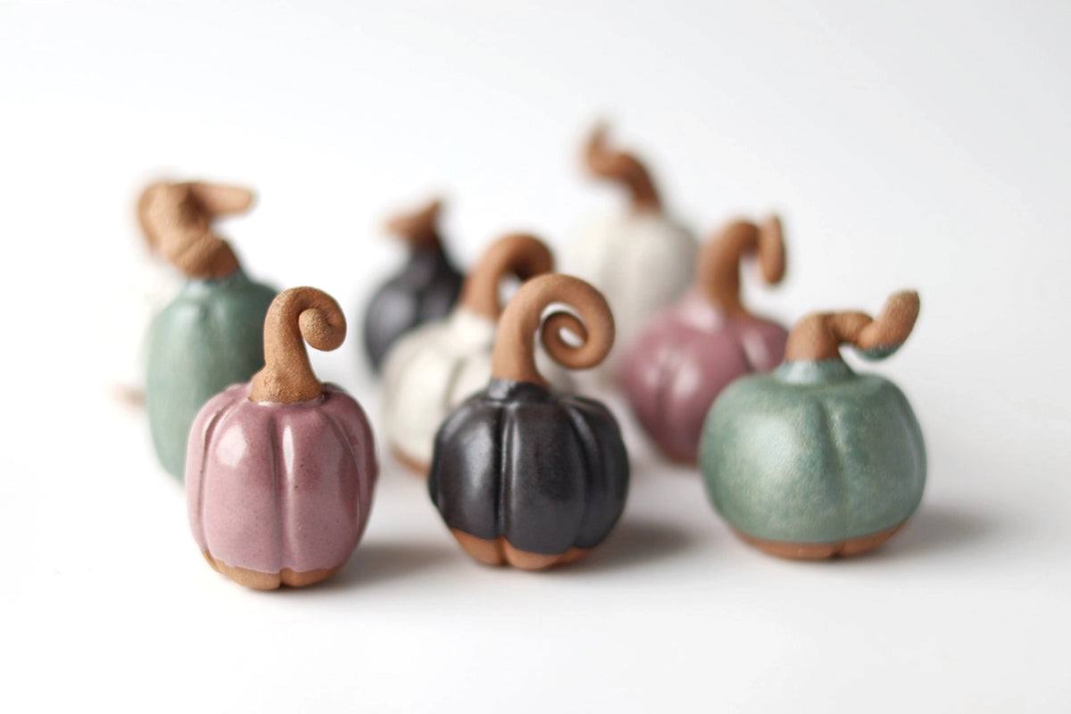 Tiny Clay Pumpkins