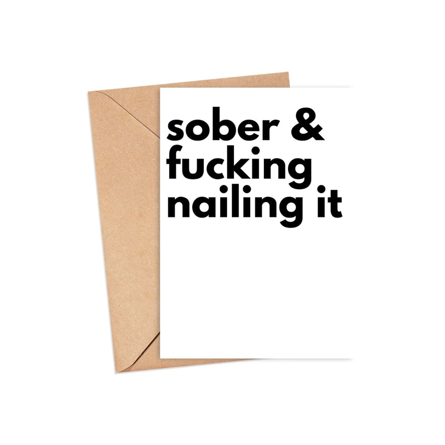 Sober & Nailing It Card