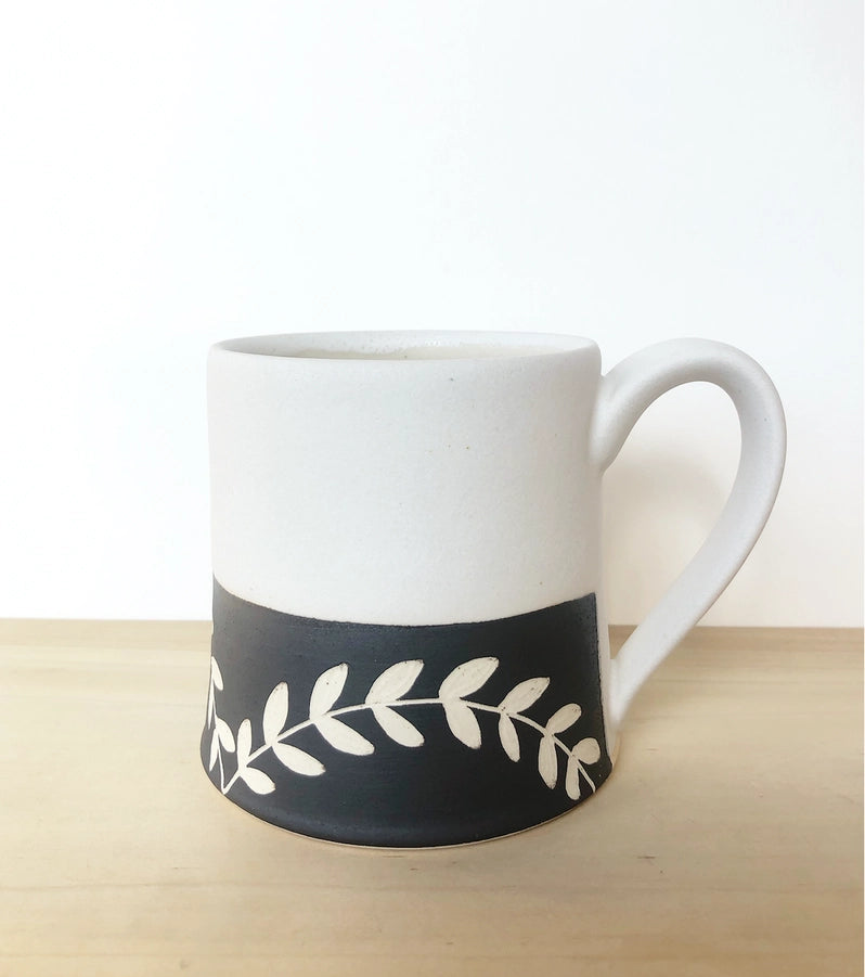 White Floral Vine Mug