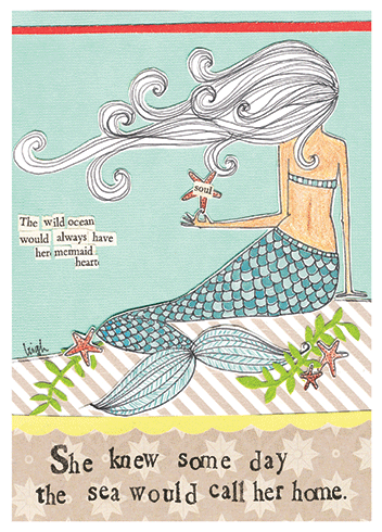 Mermaid Heart Encouragement Card