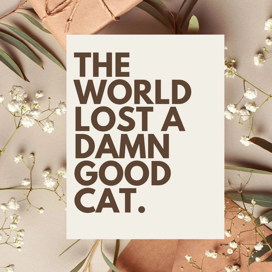 Damn Good Cat Sympathy Card