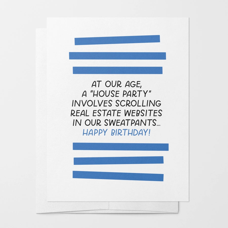 House Party at Our Age Birthday Card