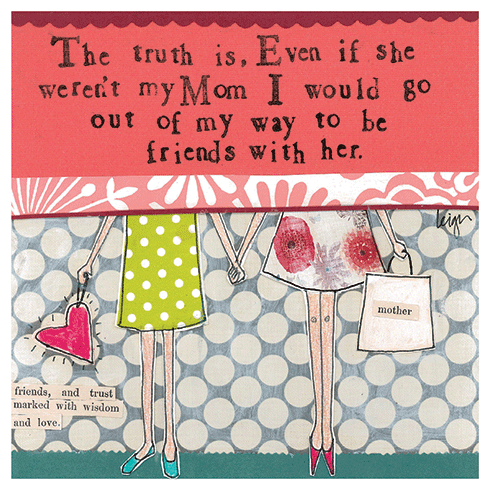 Friends with Her Mother's Day Card