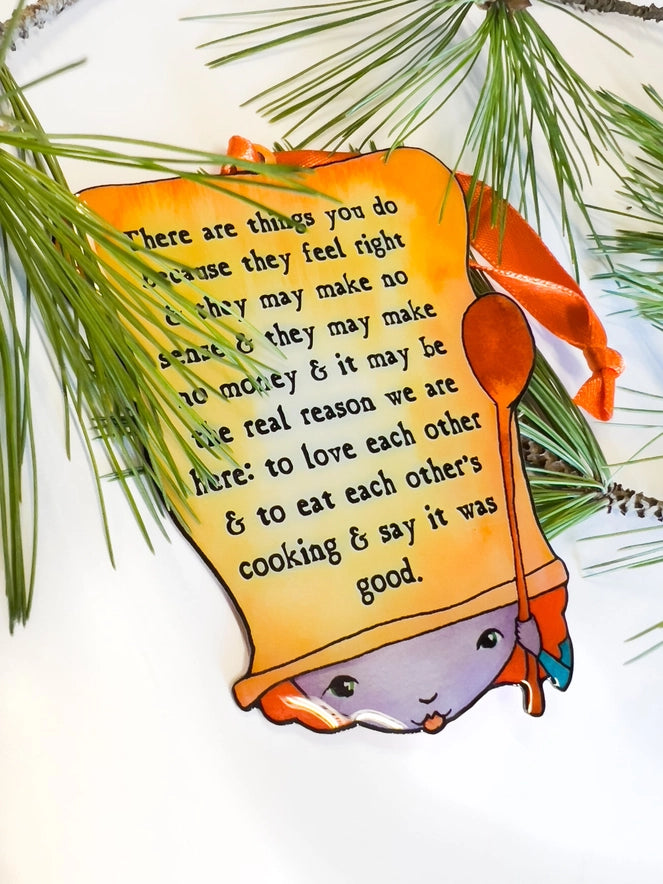Real Reason We're Here :: Enameled Aluminum Holiday Ornament