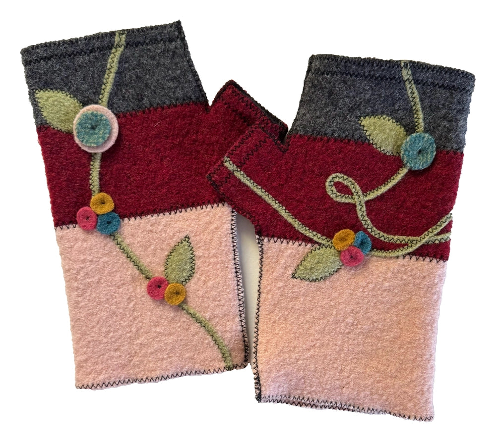 Blushing Bird Fingerless Gloves