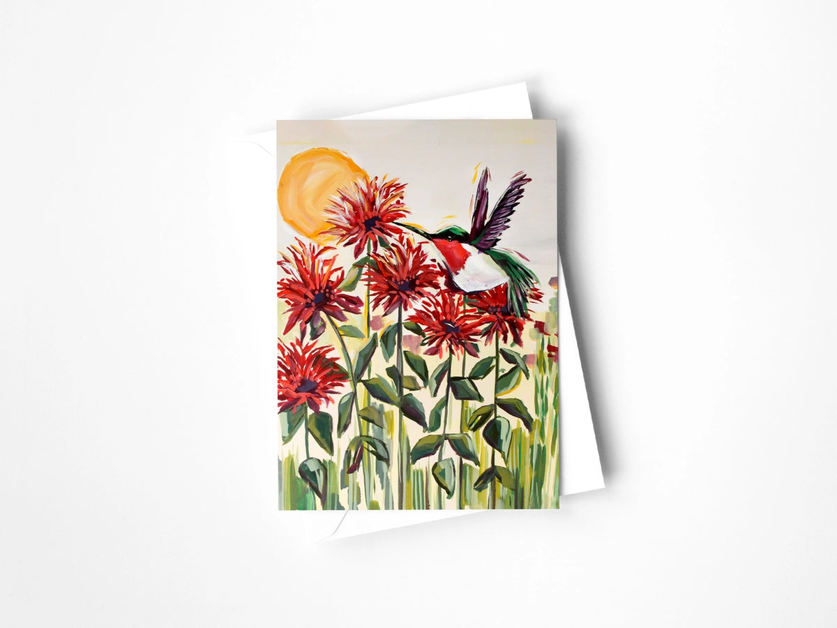 Ruby Hummingbird Greeting Card