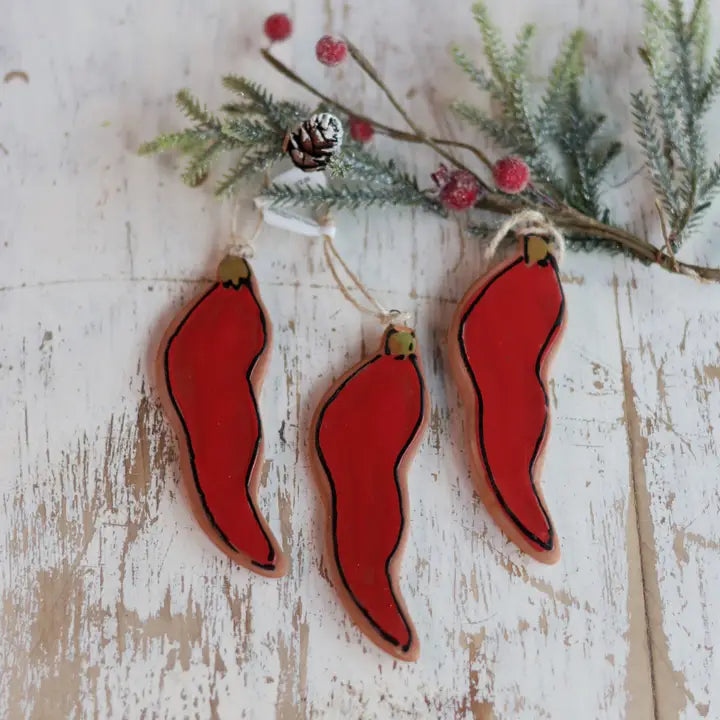 Chili Pepper Ceramic Ornament