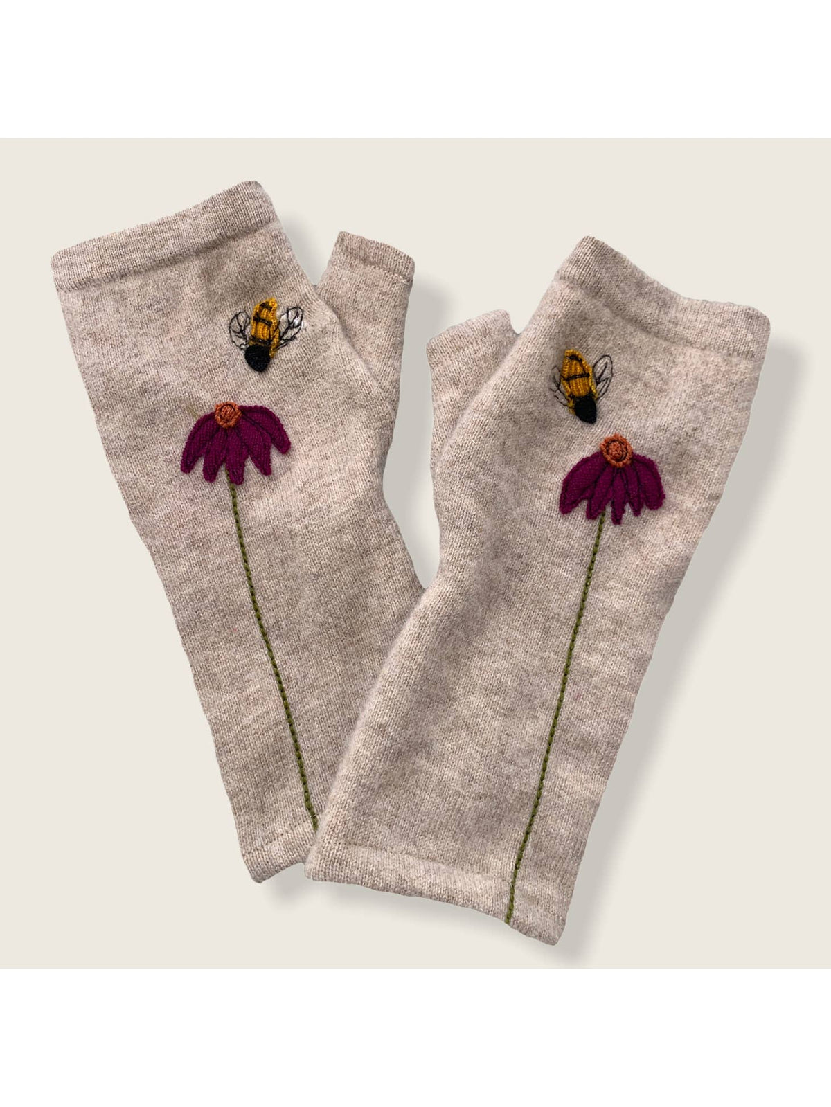 Fingerless Cashmere Gloves :: Bees + Multiple Colors