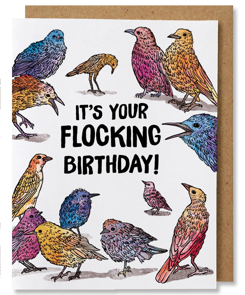 Flocking Birthday Card