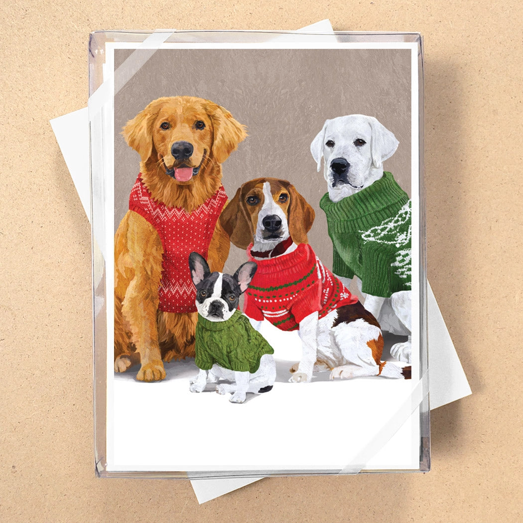 Dogs in Sweaters Boxed Holiday Cards