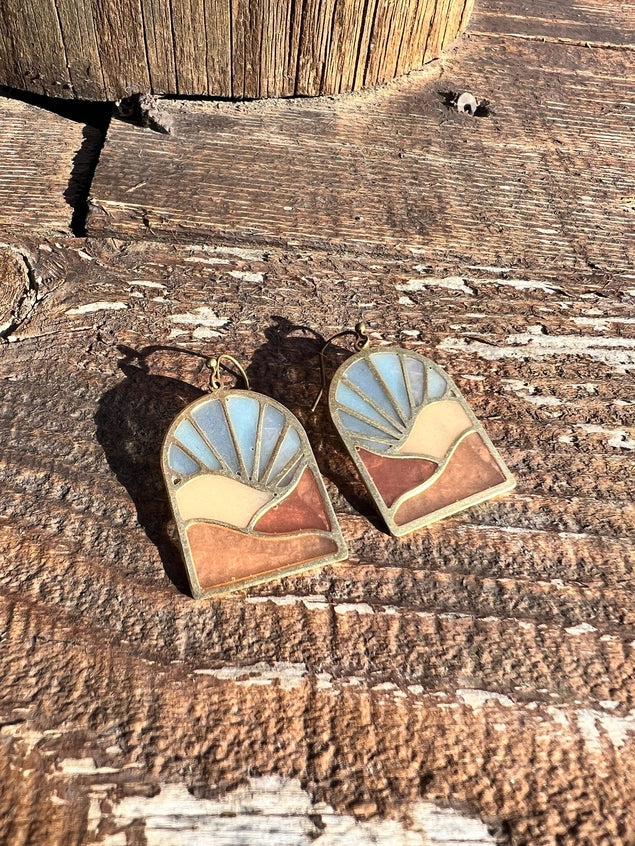Landscapes :: Stained Glass Resin Earrings