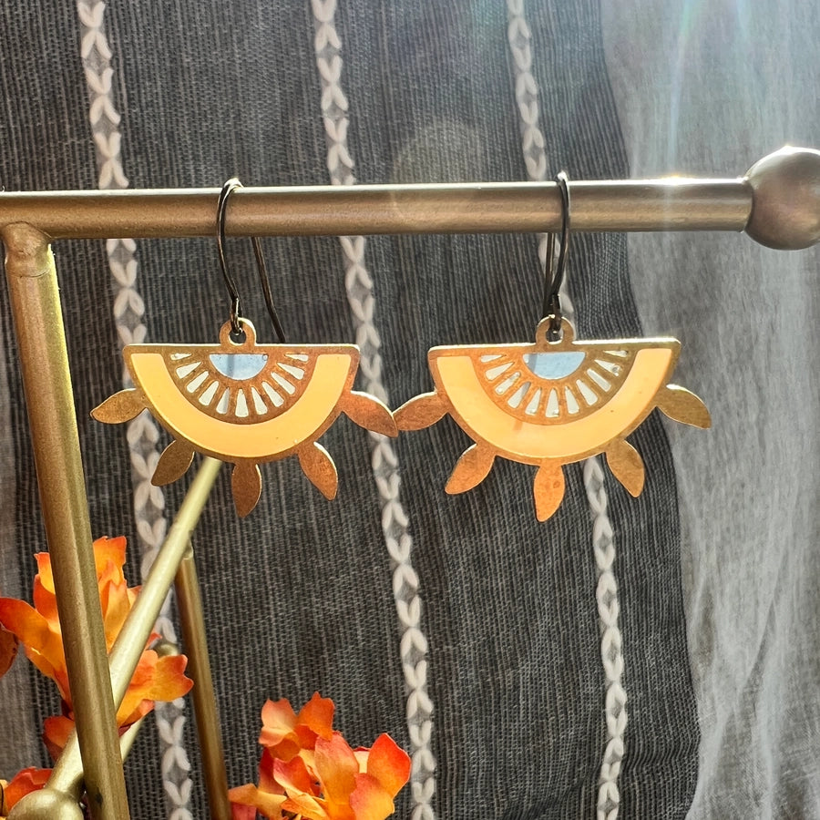 Sun Petal :: Stained Glass Resin Earrings