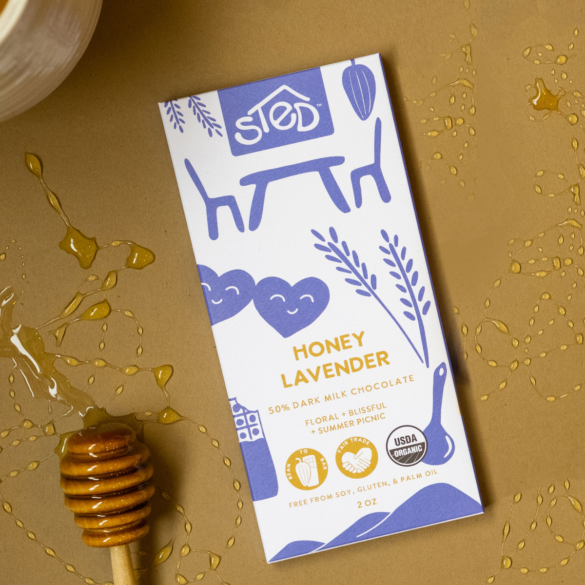 Honey Lavender  :: 50% Dark Milk Chocolate + Floral +Blissful + Summer Picnic