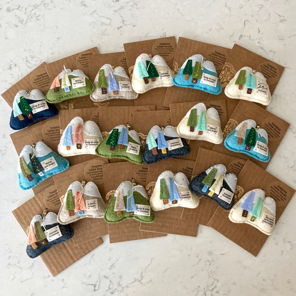 Felted Mountain Ornaments :: Multiple Colorado Christmas Styles