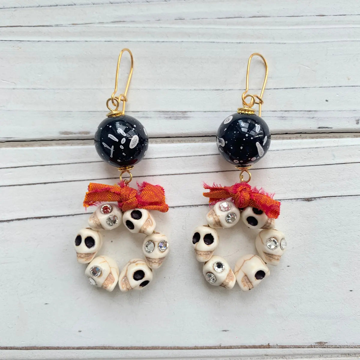 Haunted Skull Halloween Earrings