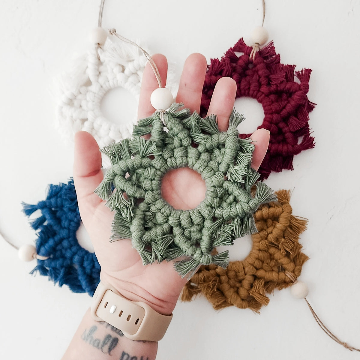 Macrame Snowflake Ornament :: Multiple Colors