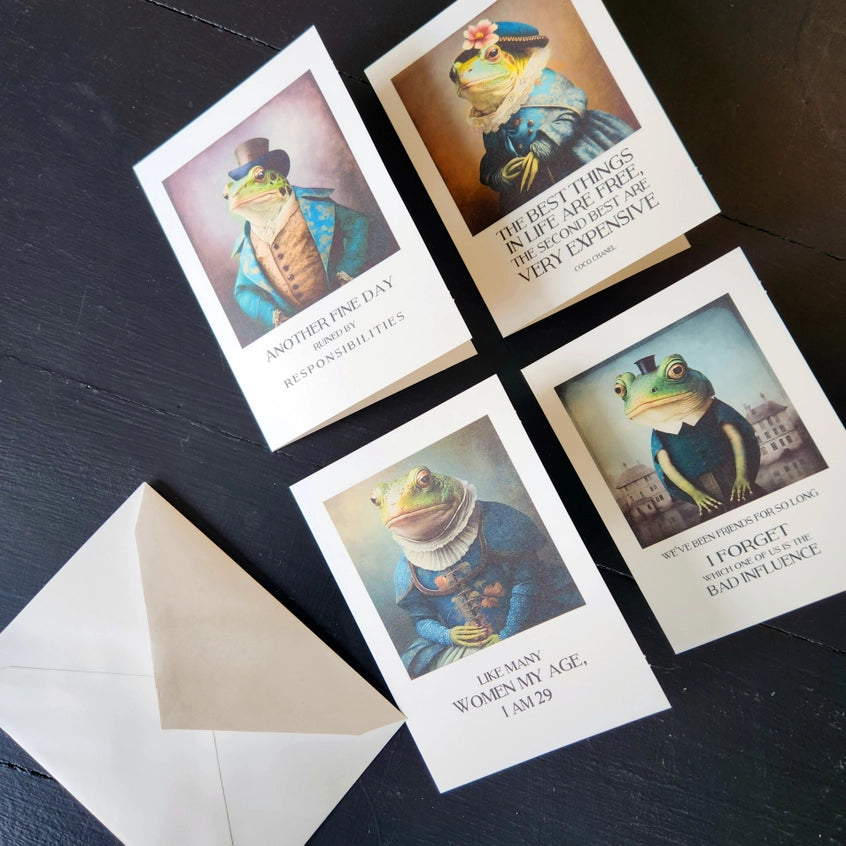 Wit and Wisdom (Fancy Frogs) Packaged Notecard