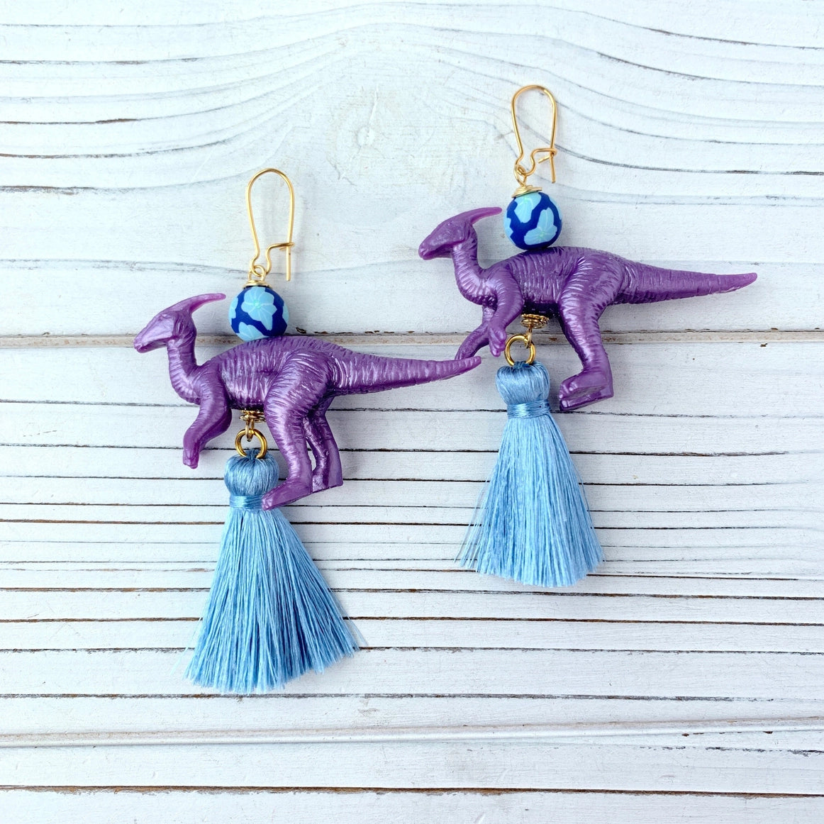 Parasaurolophus Dinosaur Earrings