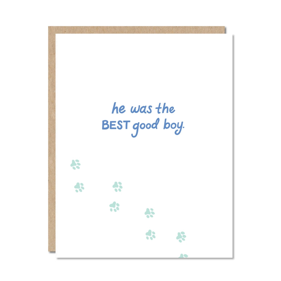 Best Good Boy Pet Sympathy Card